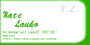 mate lauko business card